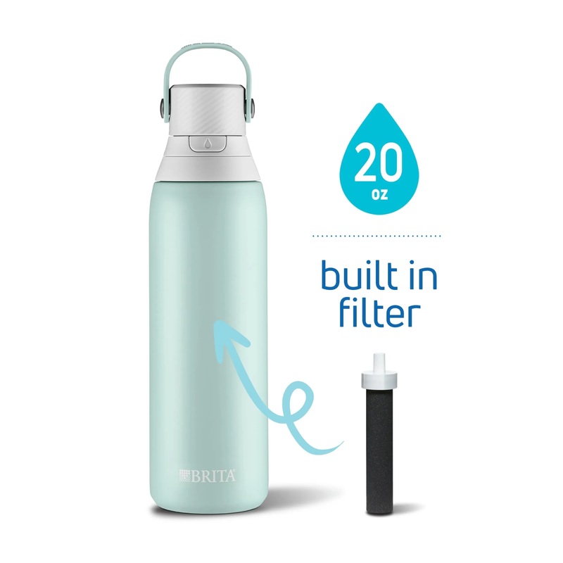 20oz Premium Double Wall Stainless Steel Insulated Filtered Water Bottle – Light Blue