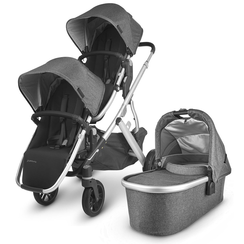 UPPAbaby VISTA V2 Double Stroller Bundle – Jordan (Charcoal Melange)