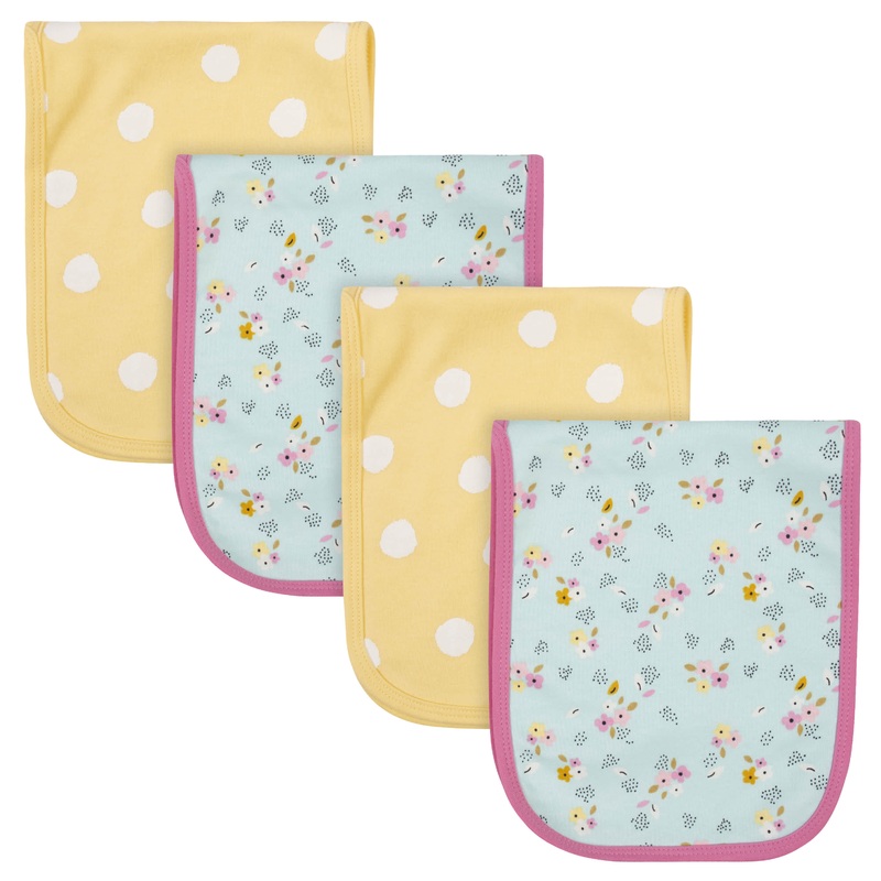 4-Pack Baby Girls Fox Terry Burpcloths