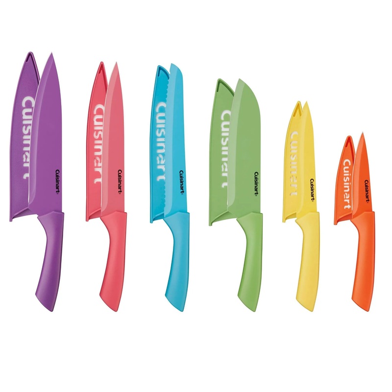 Advantage 12pc Ceramic-Coated Color Knife Set With Blade Guards