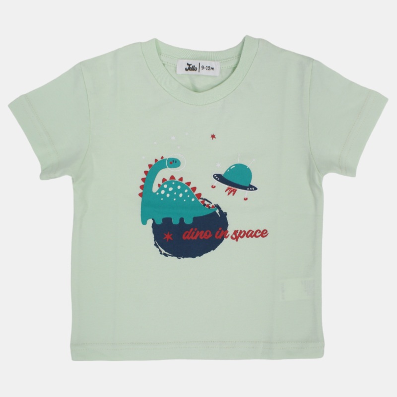 Baby Boys Short-Sleeved T-Shirt  Mint Dino in Space