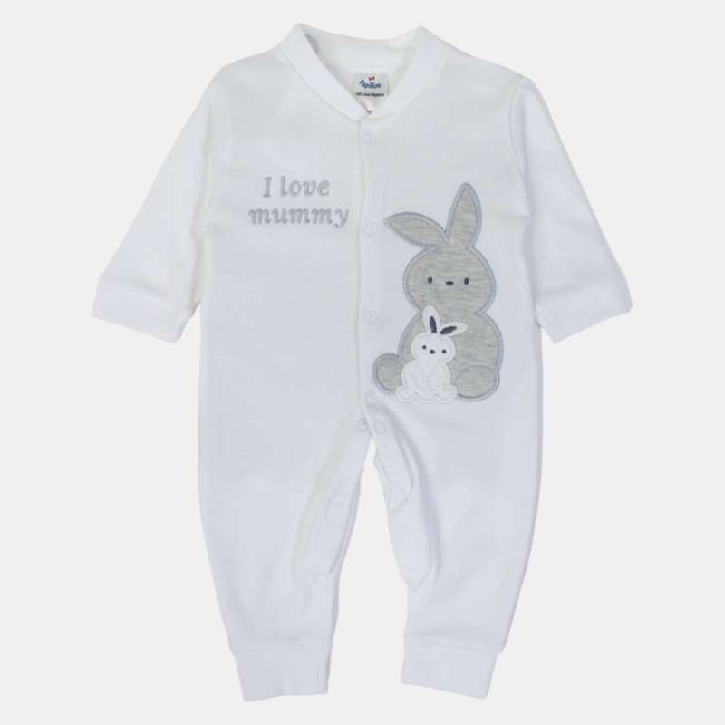 “I Love Mommy” Long-Sleeved Footless Onesie
