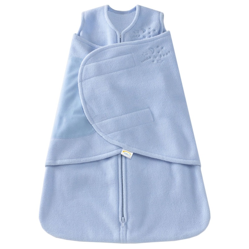 HALO SleepSack Swaddle, Micro-Fleece, Baby Blue, Newborn