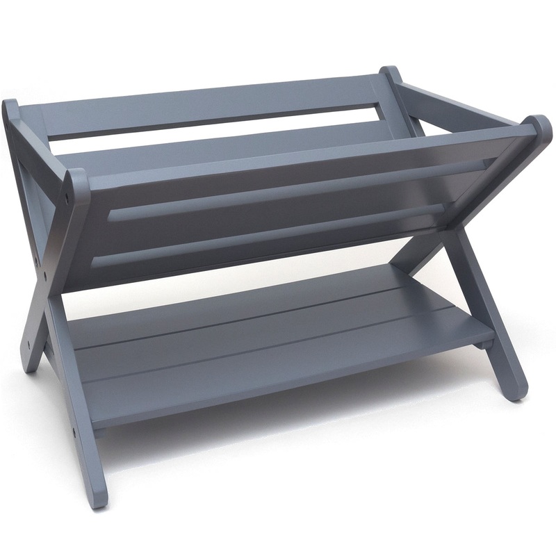 Lipper International Kids’ Book Caddy With Shelf – Grey