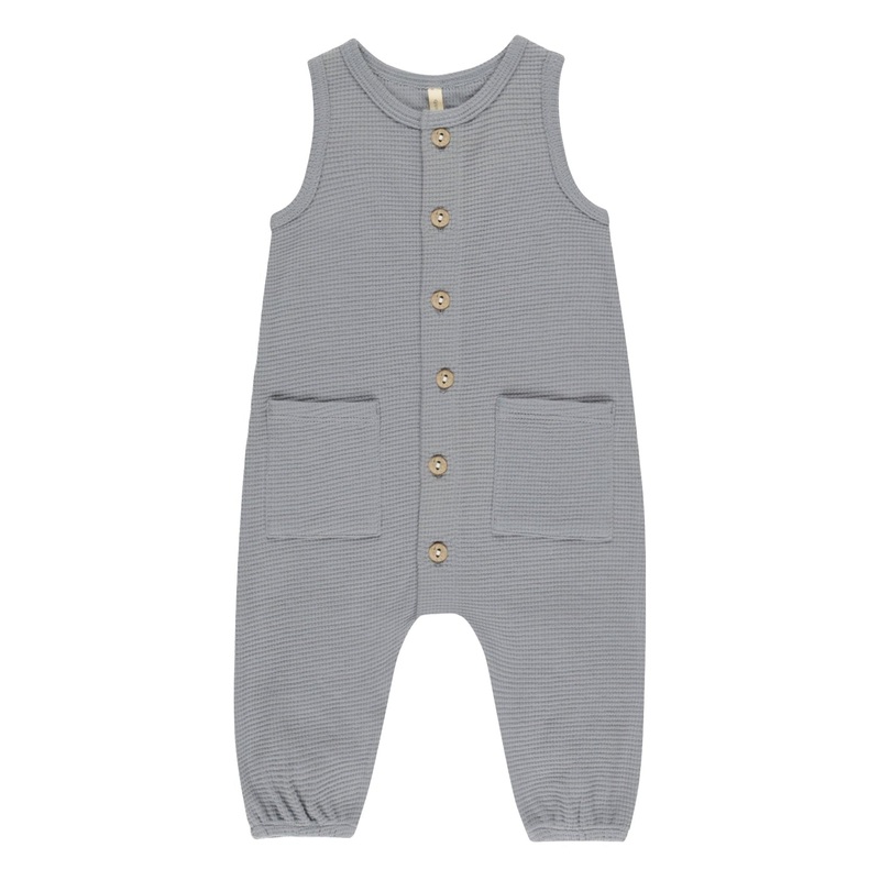 Quincy Mae – Organic Waffle Jumpsuit – Blue