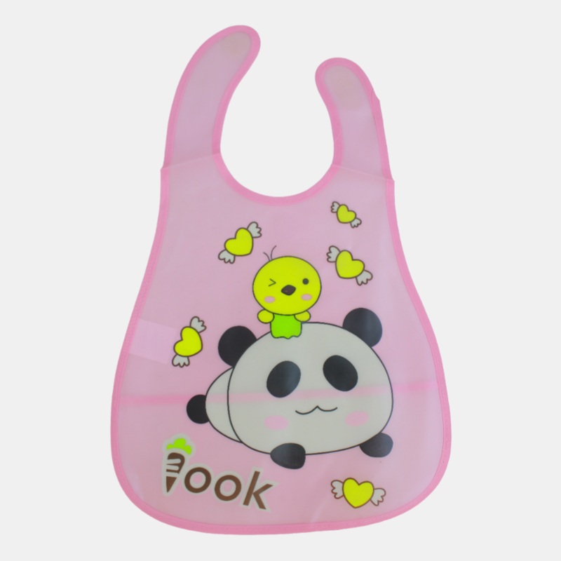 Baby Bib  Pink with Panda Design