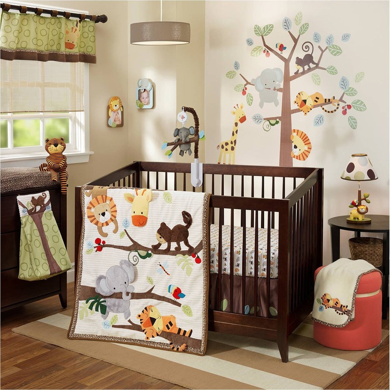 Lambs & Ivy Treetop Buddies 4 Piece Crib Bedding Set