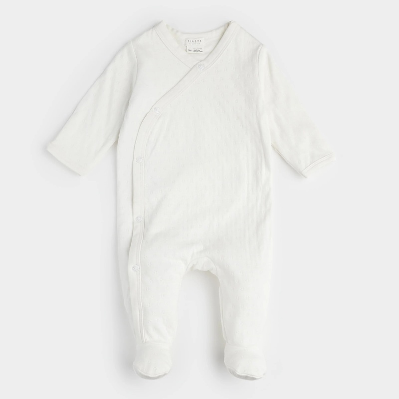 White Pointelle Knit Cross Body Sleeper