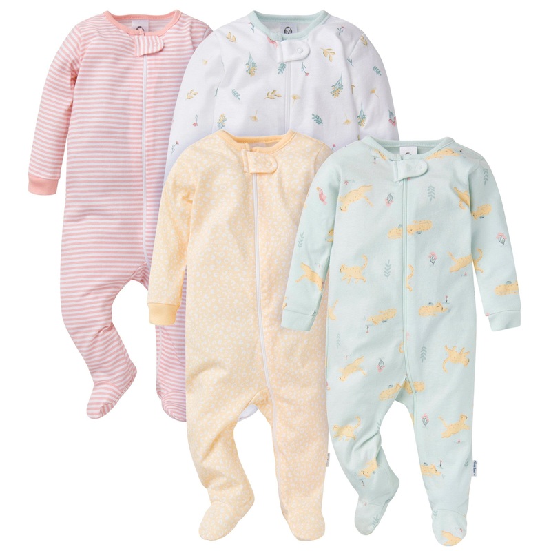 4-Pack Baby Girls Leopard Sleep ‘N Plays