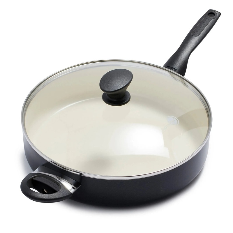 5qt Ceramic Nonstick Covered Saute Pan with Helper Handle (See Description)