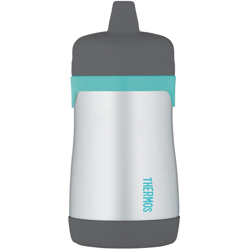 Thermos Foogo Leak-Proof Stainless Steel Sippy Cup – 10 Ounce – Charcoal/Teal