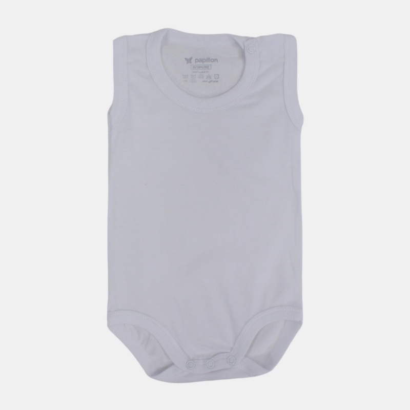 Unisex Baby White Sleeveless Underwear Bodysuit  Soft Cotton Essential