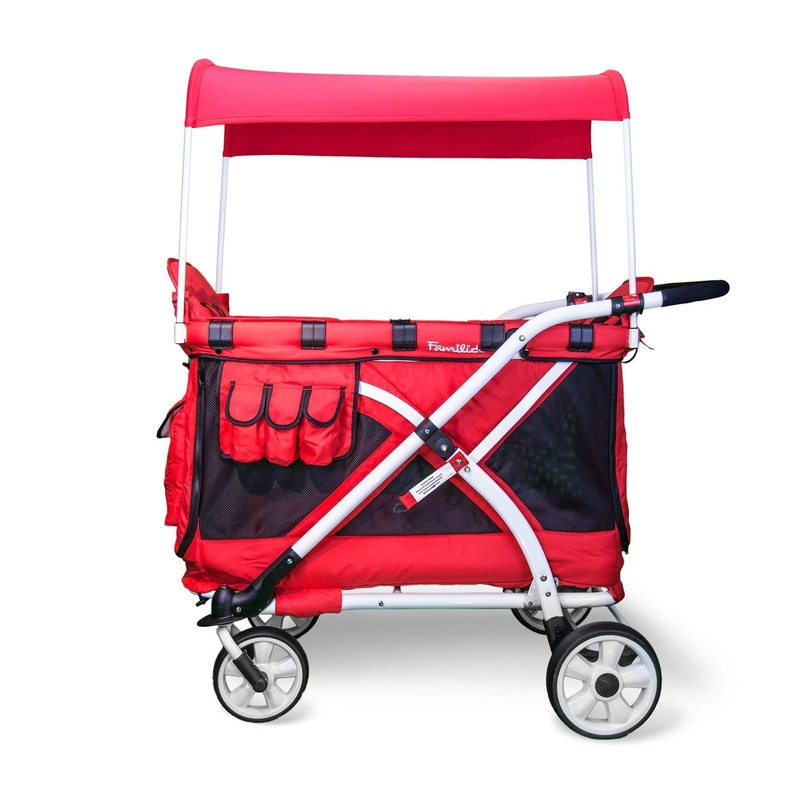 Wonderfold Wagon MJ04 Familidoo Multi-Function 2 Seater Stroller Wagon Chariot Milioo Red