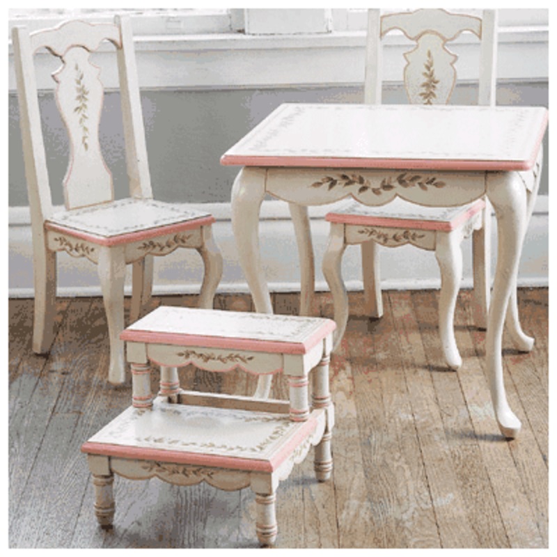 Green Frog Art Princess Anne Hand Painted Table & Two Chairs