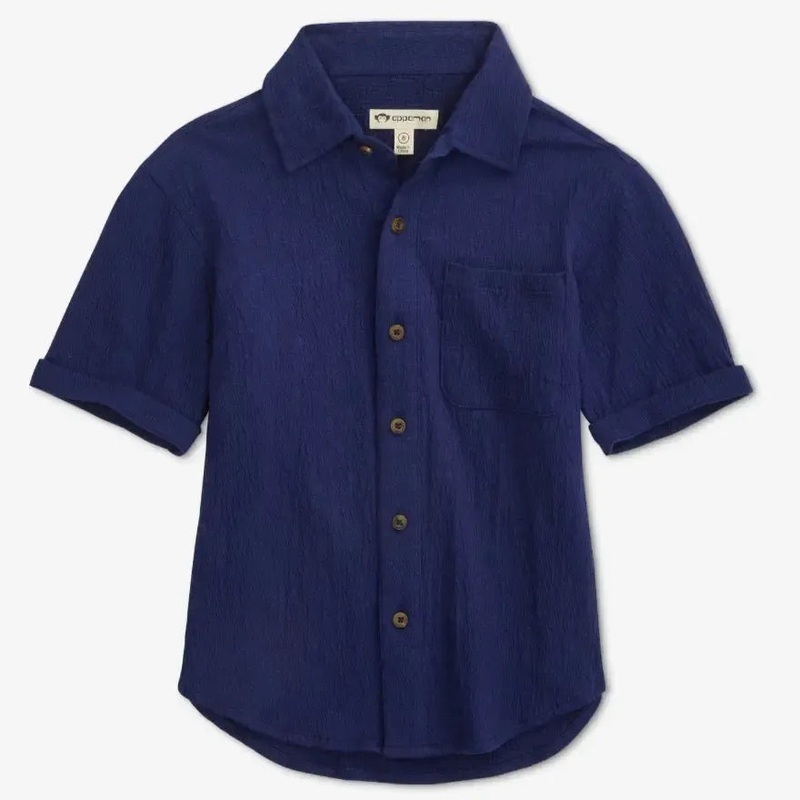 Appaman – Short Sleeve Button Up – Navy Blue