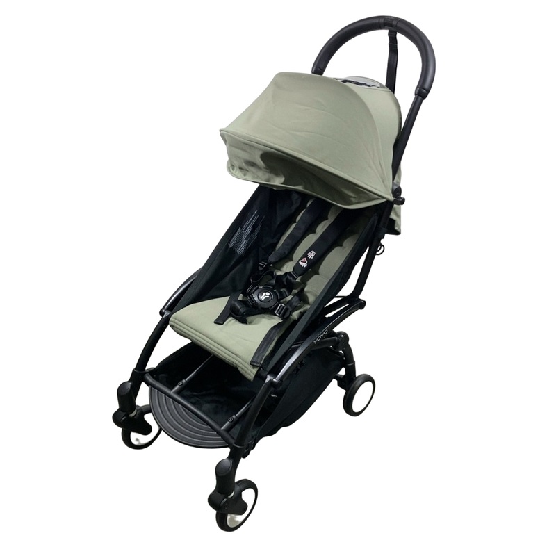 Babyzen YOYO2 Complete Stroller, 2024, Black Frame, Black with Olive Green