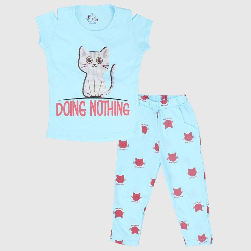 Lazy Cat Short-Sleeved Pajama