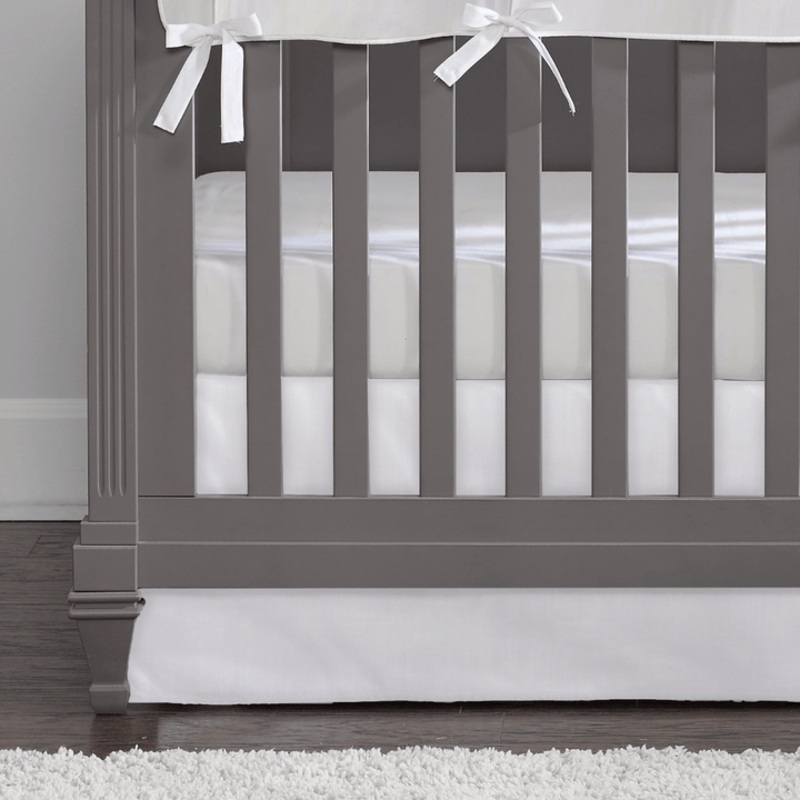 Liz & Roo White Cotton Flat Panel Crib Skirt 17″ Drop