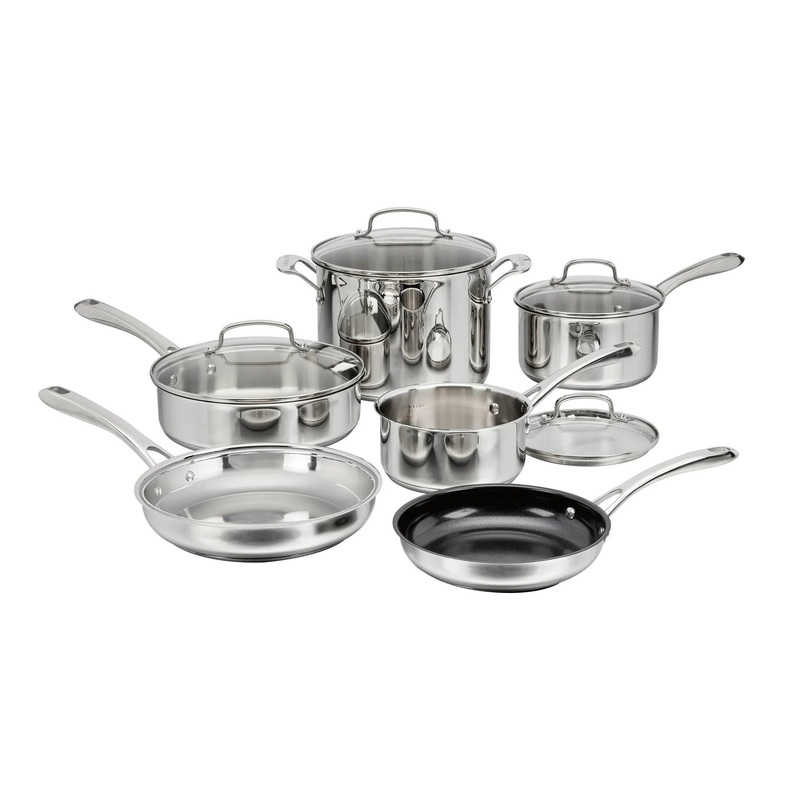 10pc Classic Stainless Steel Cookware Set