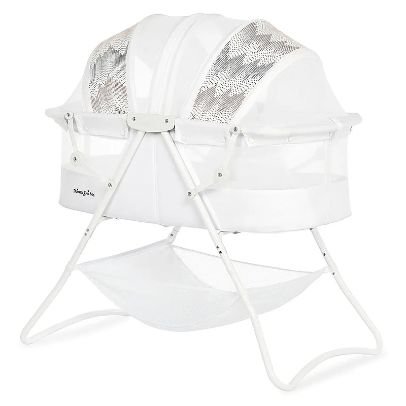 Karley Bassinet in Dove White, Lightweight Portable Baby Bassinet
