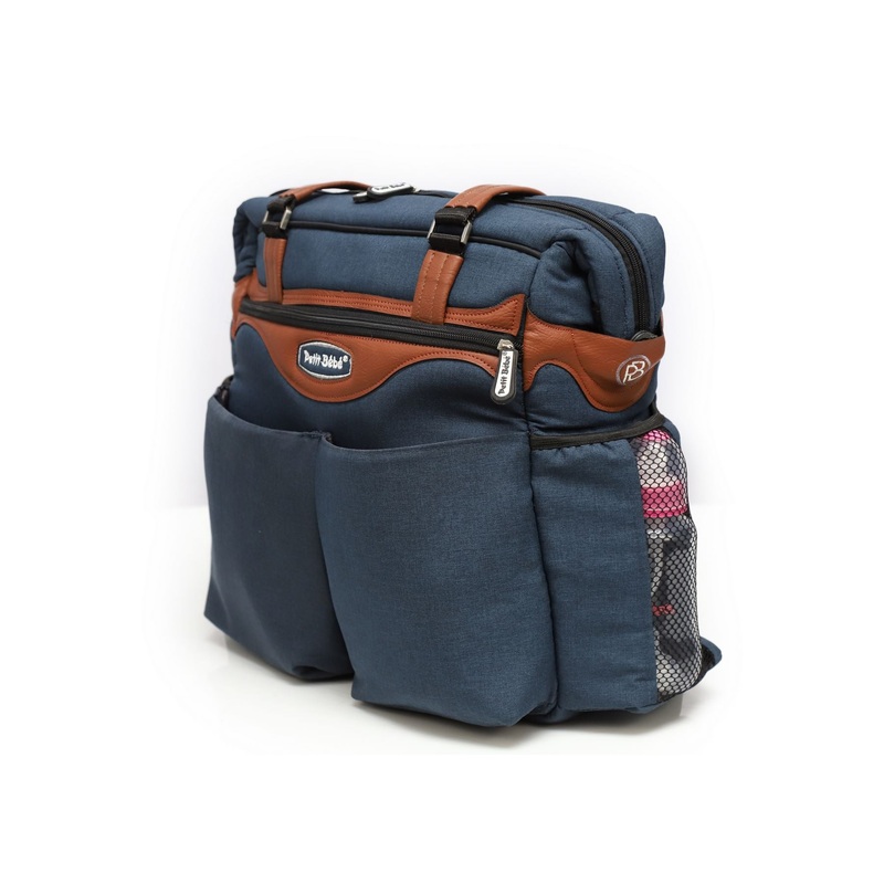 Petit Bebe Baby Diaper Bag Premium  Blue & Havan