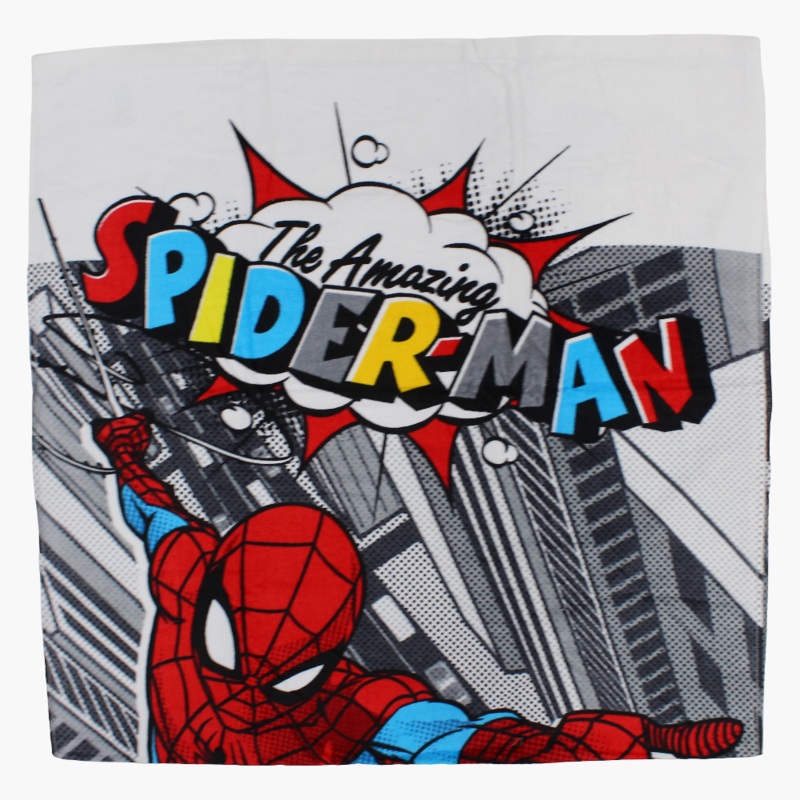 Boys Beach Towel  White with Spiderman Print (70 x 140 cm)