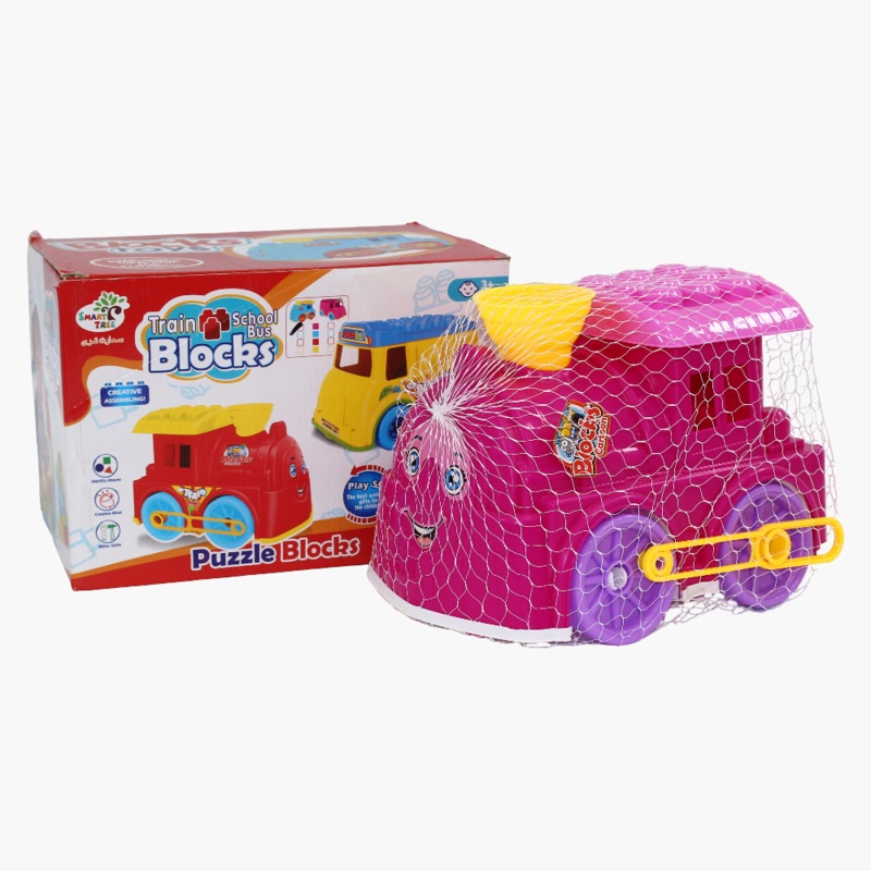 Train Blocks Set – Pink Buildable Toy for Kids (3+)