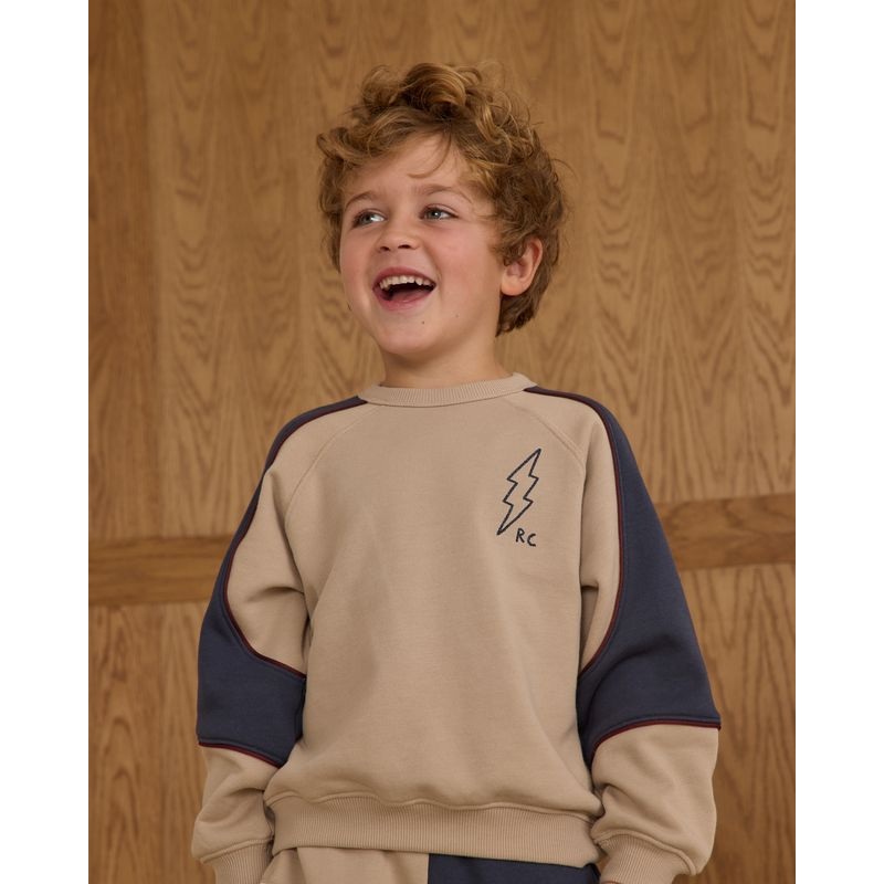 Rylee + Cru Play Paneled Sweatshirt || Stone