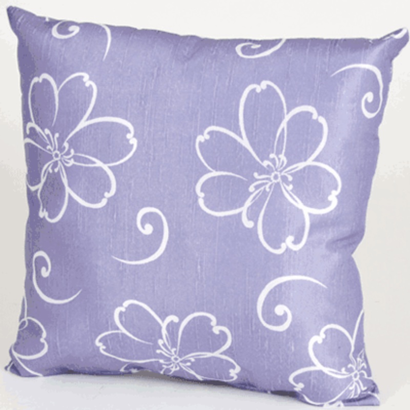 Sweet Potato LuLu White Flower on Lavender Ground Pillow