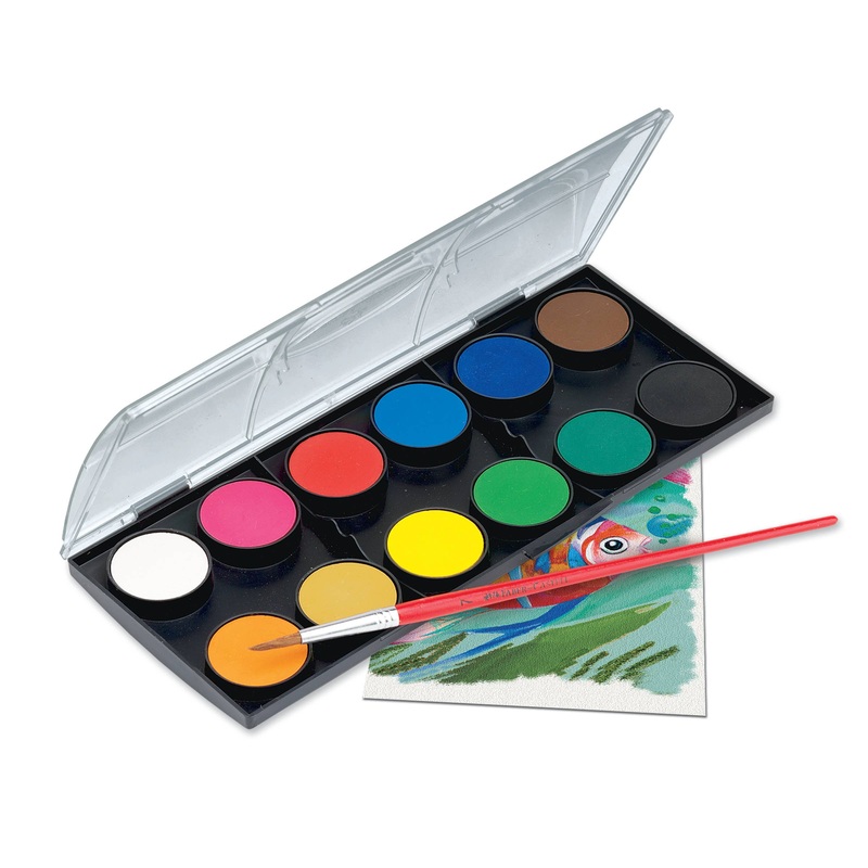 Watercolor Paint Pan Set – 12 Highly Pigmented Colors