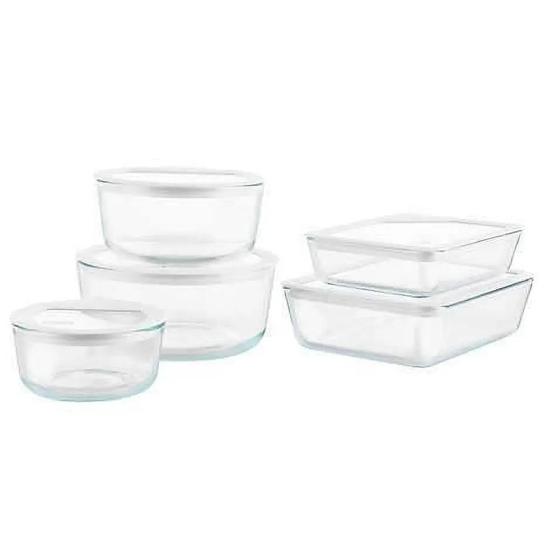 10-piece Ultimate Glass Food Storage Set- White(See Description)