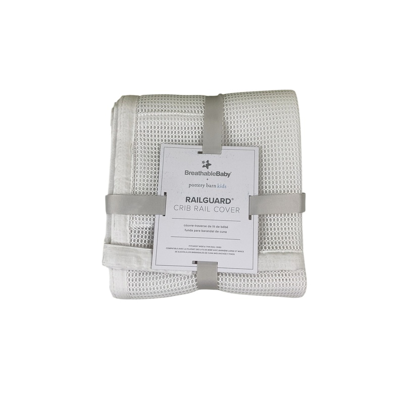 Breathable Baby RailGuard Teething Cover, White