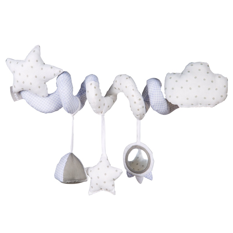 Activity Spirale ‘Kleine Wolke blau’, Stoffspirale zum Greifen fr Kinderwagen oder Laufgitter