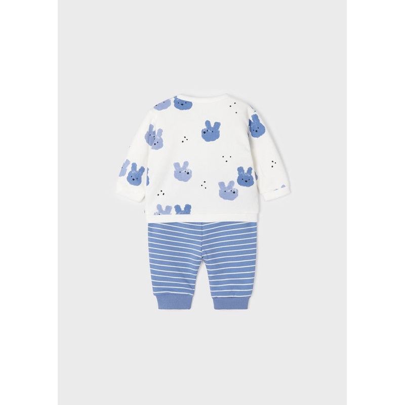 Blue Ice 2 Piece Knitted Set – White Top