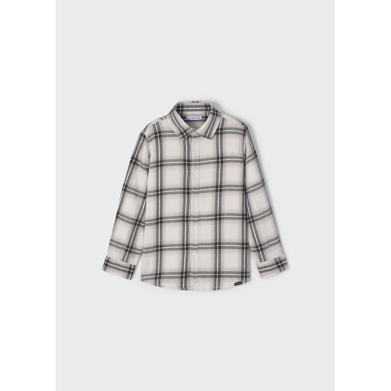MAYORAL LONG SLEEVE CHECKERED CREAM SHIRT