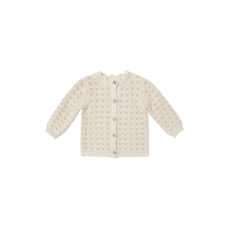 QUINCY MAE SCALLOPED CARDIGAN NATURAL