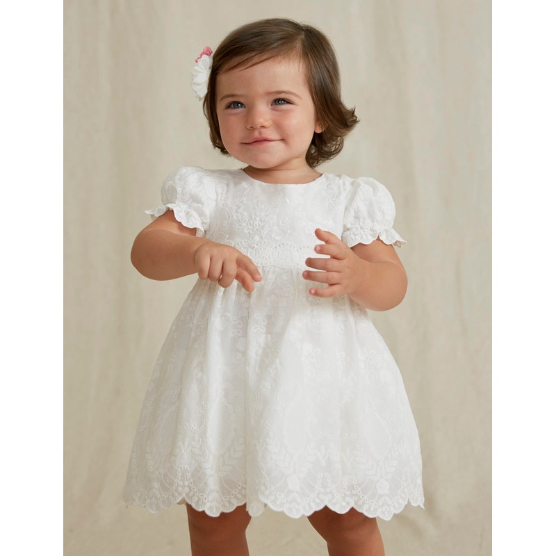 ABEL & LULA EMBROIDERED BATISTE BABY DRESS