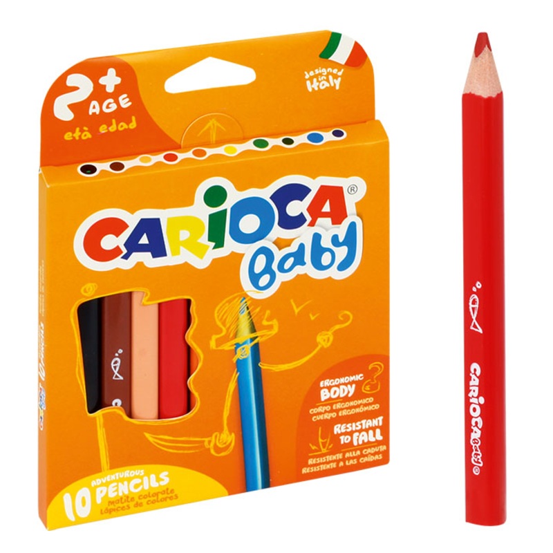 Carioca Baby – Triangular color pencils Set of 10 |. Easy Grip