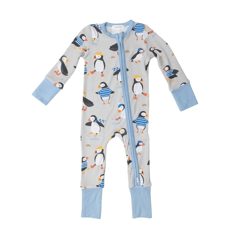 Bamboo Zipper Romper – Puffins