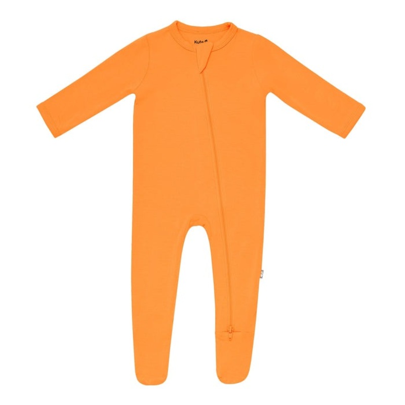 Tangerine Zippered Footie