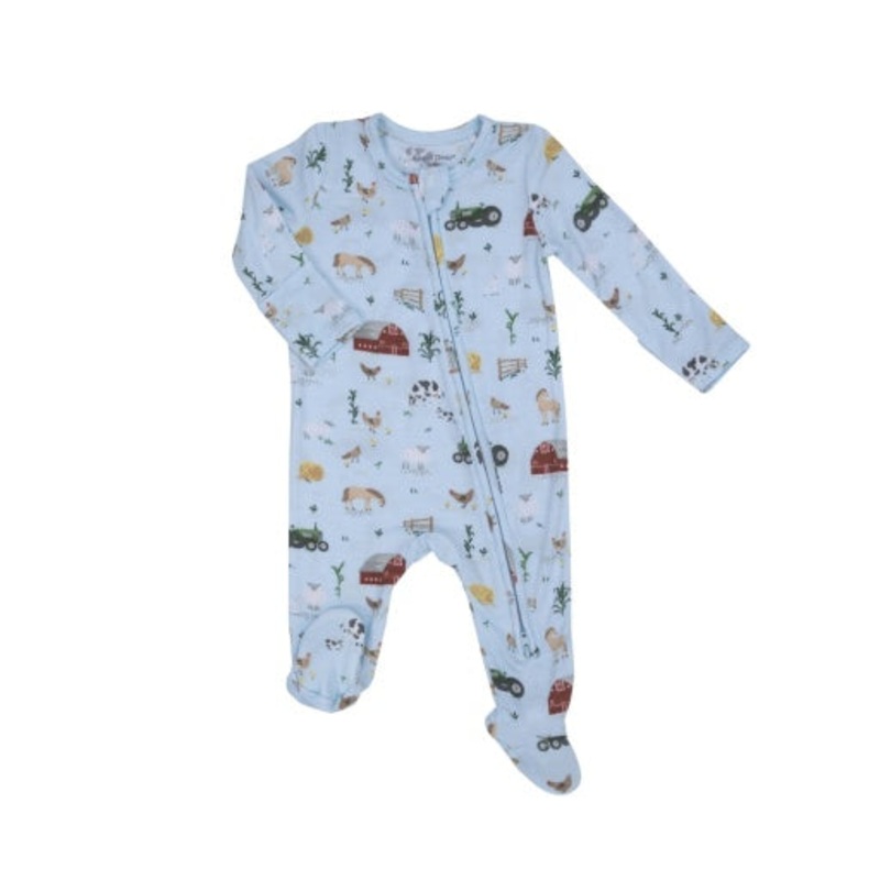 ANGEL DEAR 2 WAY ZIPPER FOOTIE – BIG RED BARN BLUE