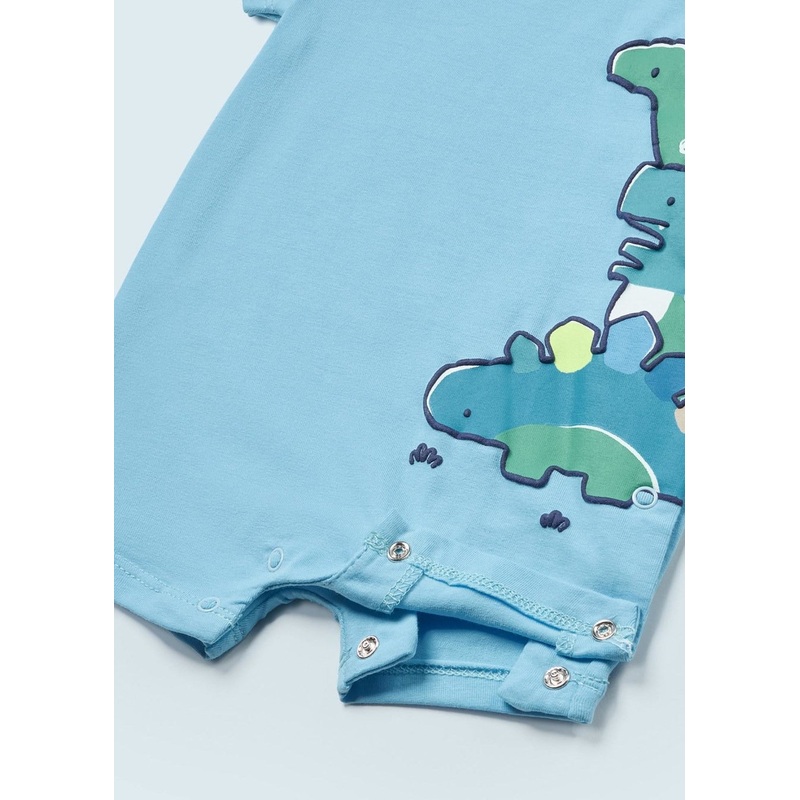 Dino Cotton Romper Newborn – Blue