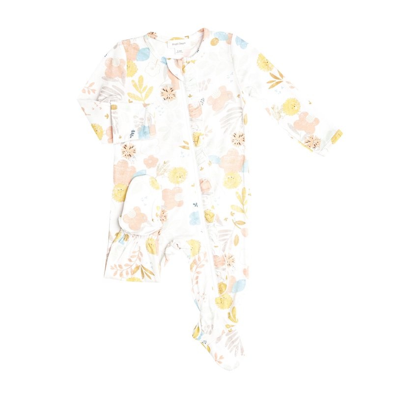 Angel Dear Dandy Lion Ruffle Zipper Footie – 0-3 Months