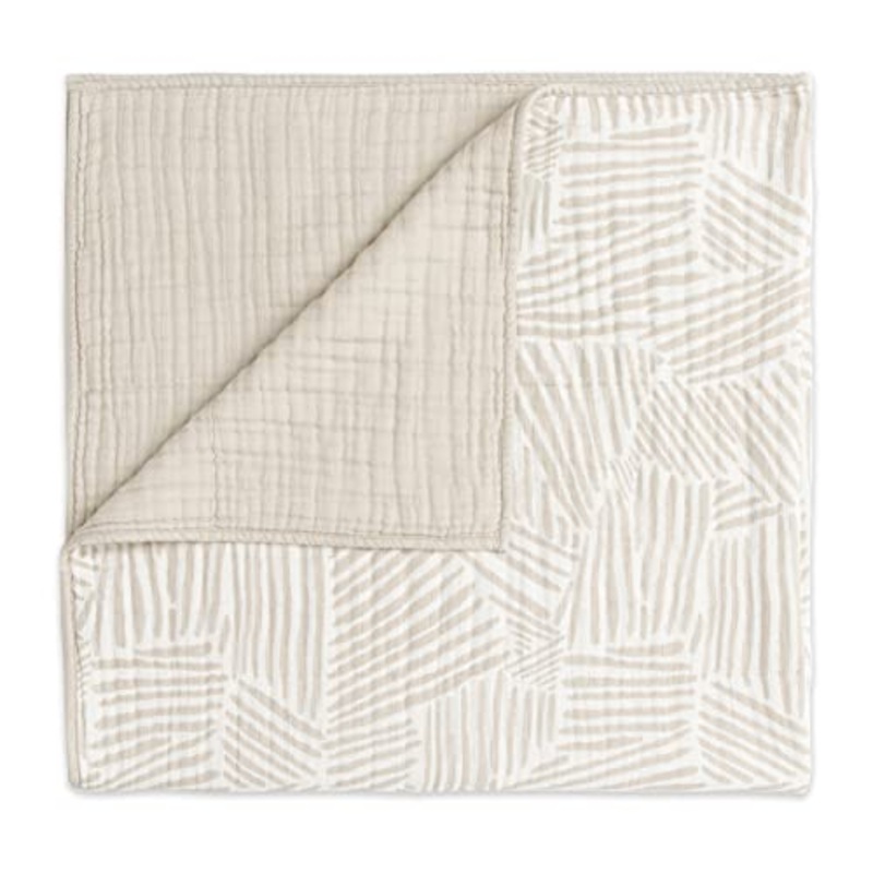Babyletto Muslin Quilt, Oat Stripe