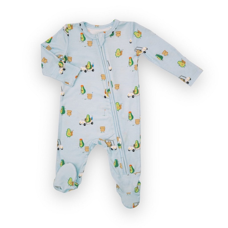 Golfing Avocados 2 Way Zipper Footie