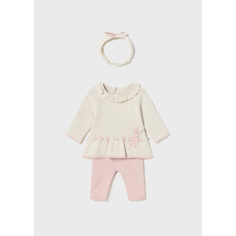 MAYORAL 3 PIECE KNIT SET – ROSE