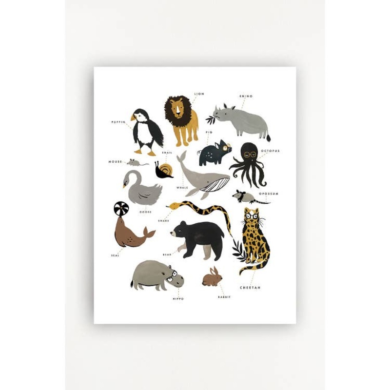 ZOOLOGY ART PRINT 18 X 24