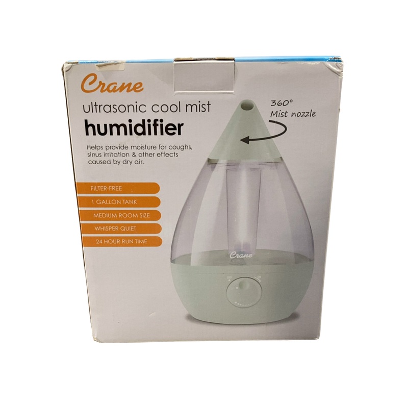 Crane Ultrasonic Cool Mist Humidifier, Clear