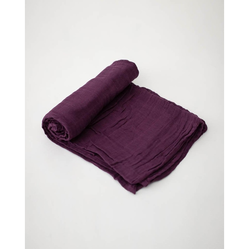 Little Unicorn Cotton Muslin Single Swaddle in Plum