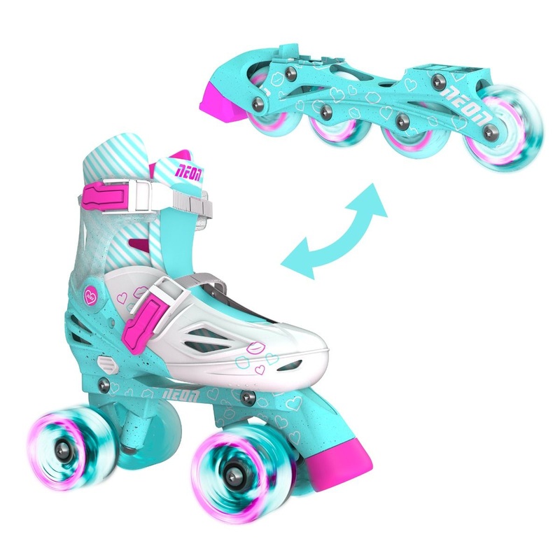 Yvolution – Neon Combo Skates 2-in-1 Teal | 3-6 Years